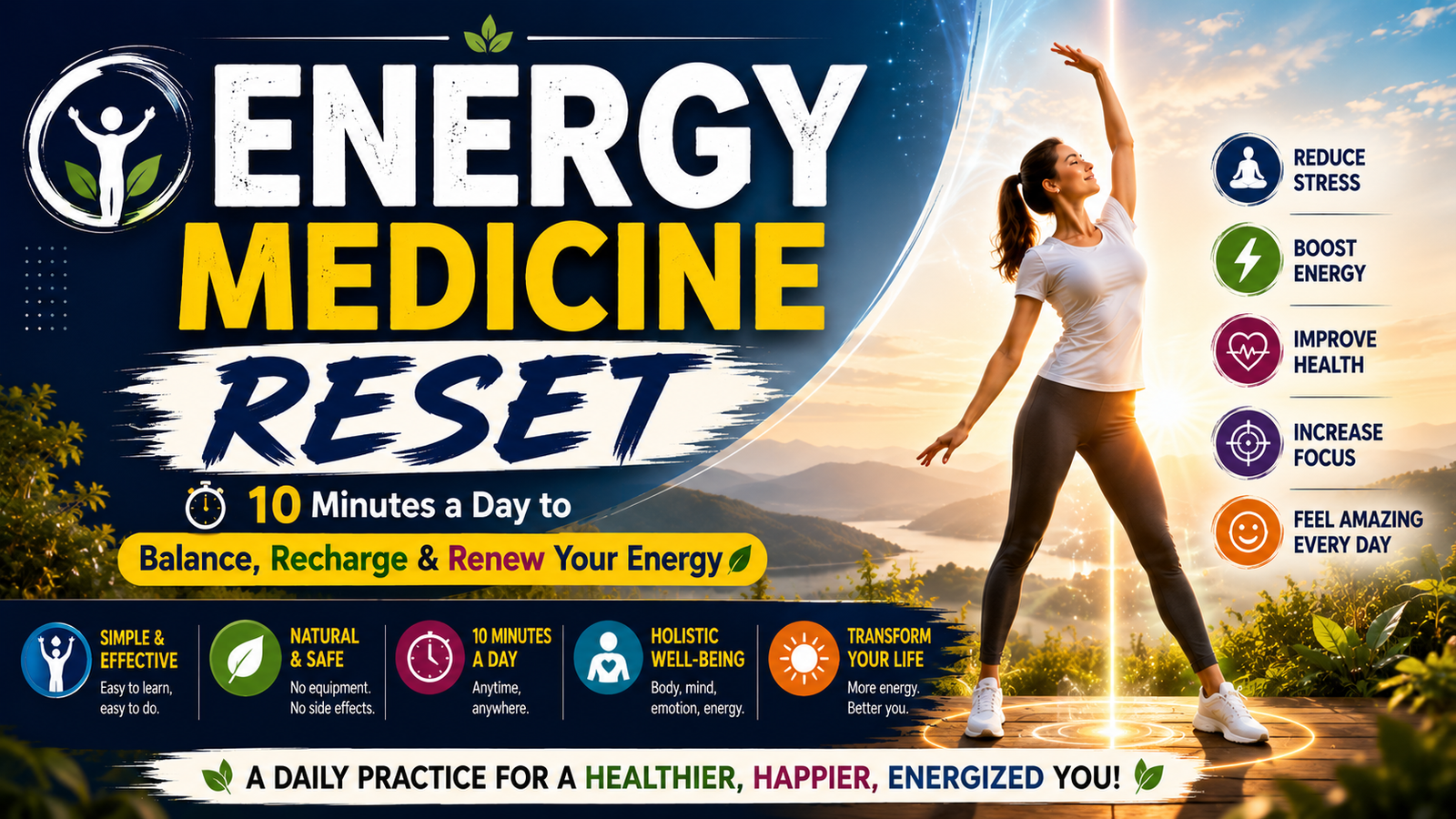 ⚡ ENERGY MEDICINE RESET 10 Minutes a Day to Balance, Recharge & Renew Your Energy 🌿✨