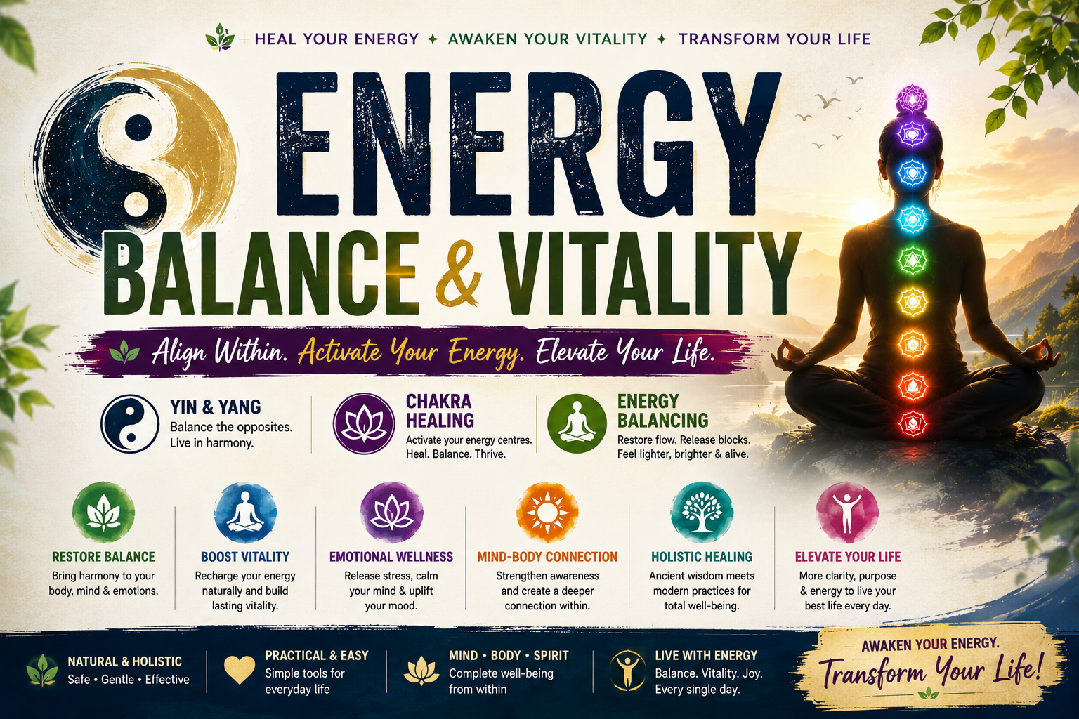 ⚡ ENERGY BALANCE & VITALITY 🌿✨ Align Within. Activate Your Energy. Elevate Your Life. 💫
